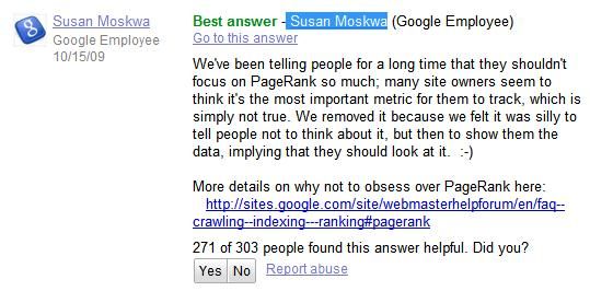 google確定pr值將會停止更新